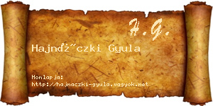 Hajnáczki Gyula névjegykártya