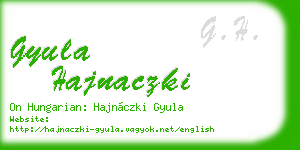 gyula hajnaczki business card